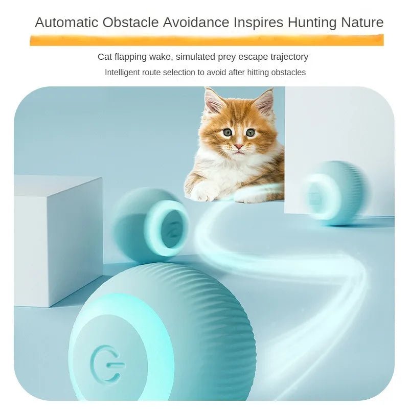 Automatic Moving Cats Toy Interactive Ball Rechargeable Rolling Electric Ball Home Pet Accessories Things for Supplies - Valitic Pets