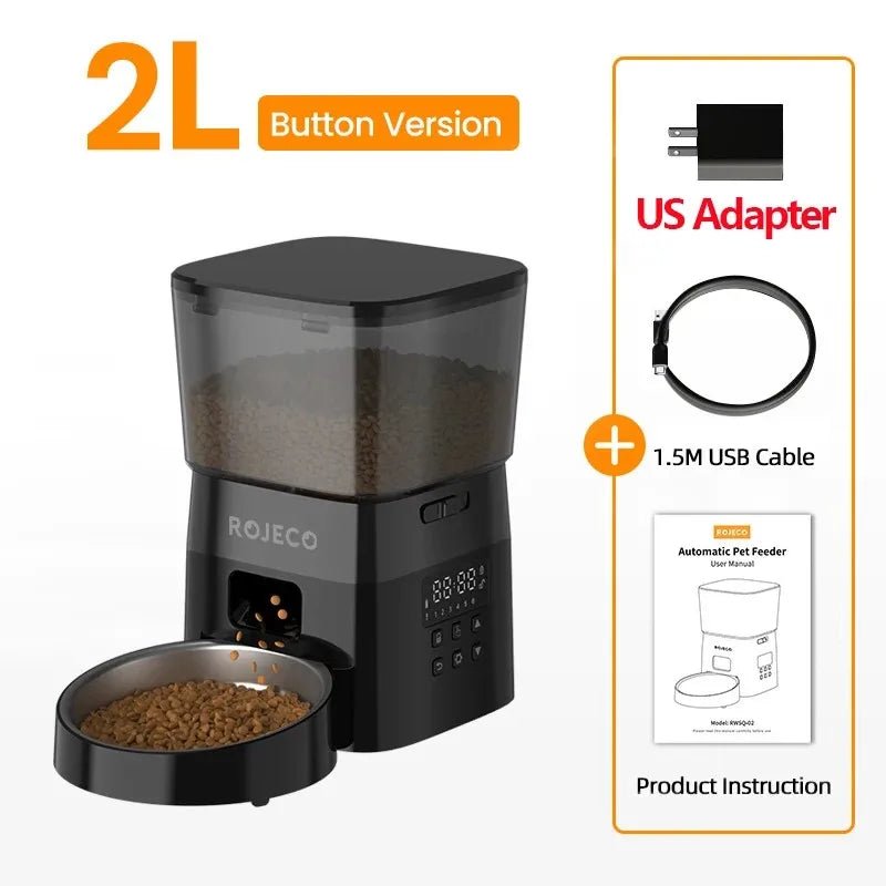 Automatic Pet Feeder Button Version Auto Cat Food Dispenser Accessories Smart Control Pet Feeder For Cats Dog Dry Food - Valitic Pets