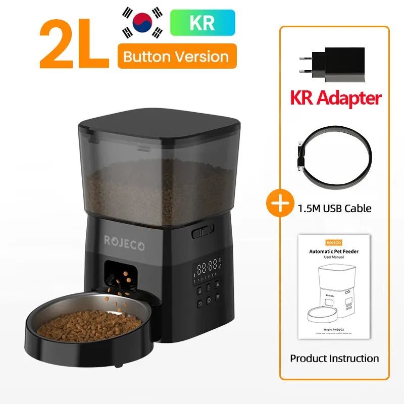 Automatic Pet Feeder Button Version Auto Cat Food Dispenser Accessories Smart Control Pet Feeder For Cats Dog Dry Food - Valitic Pets