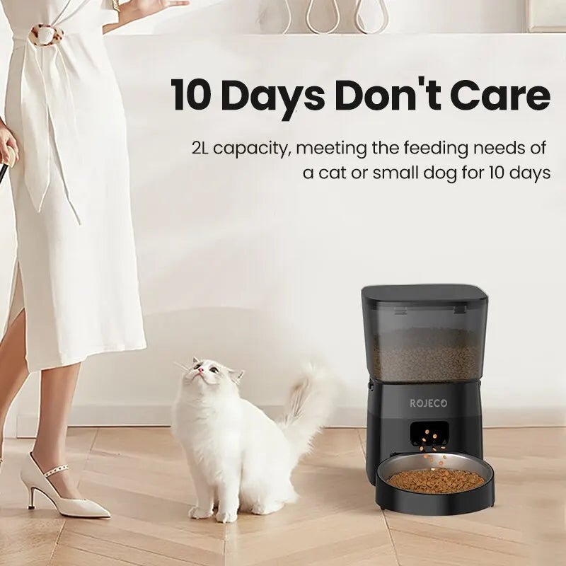 Automatic Pet Feeder Button Version Auto Cat Food Dispenser Accessories Smart Control Pet Feeder For Cats Dog Dry Food - Valitic Pets