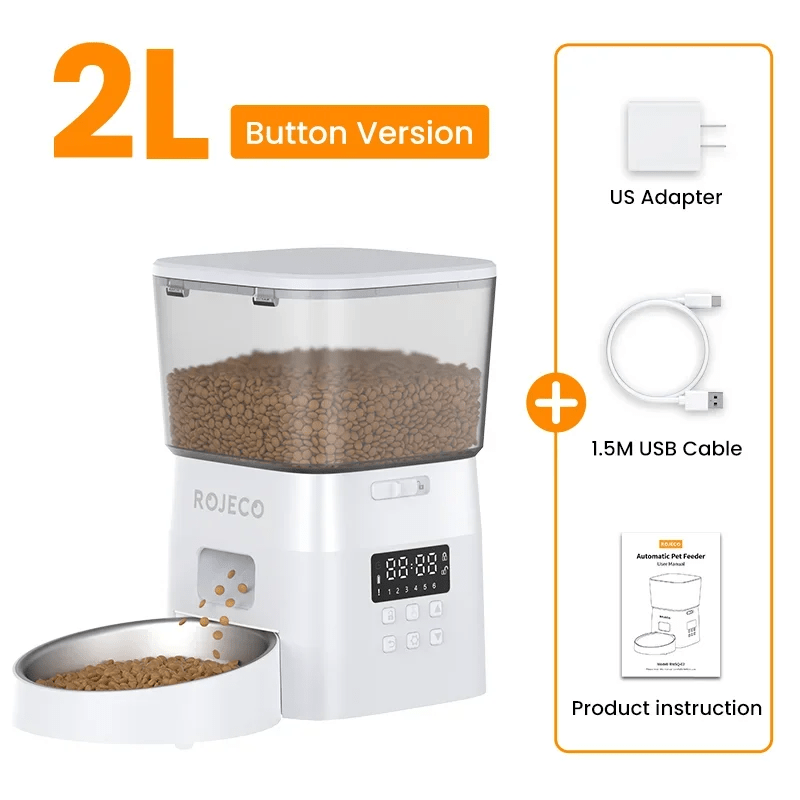 Automatic Pet Feeder Button Version Auto Cat Food Dispenser Accessories Smart Control Pet Feeder For Cats Dog Dry Food - Valitic Pets