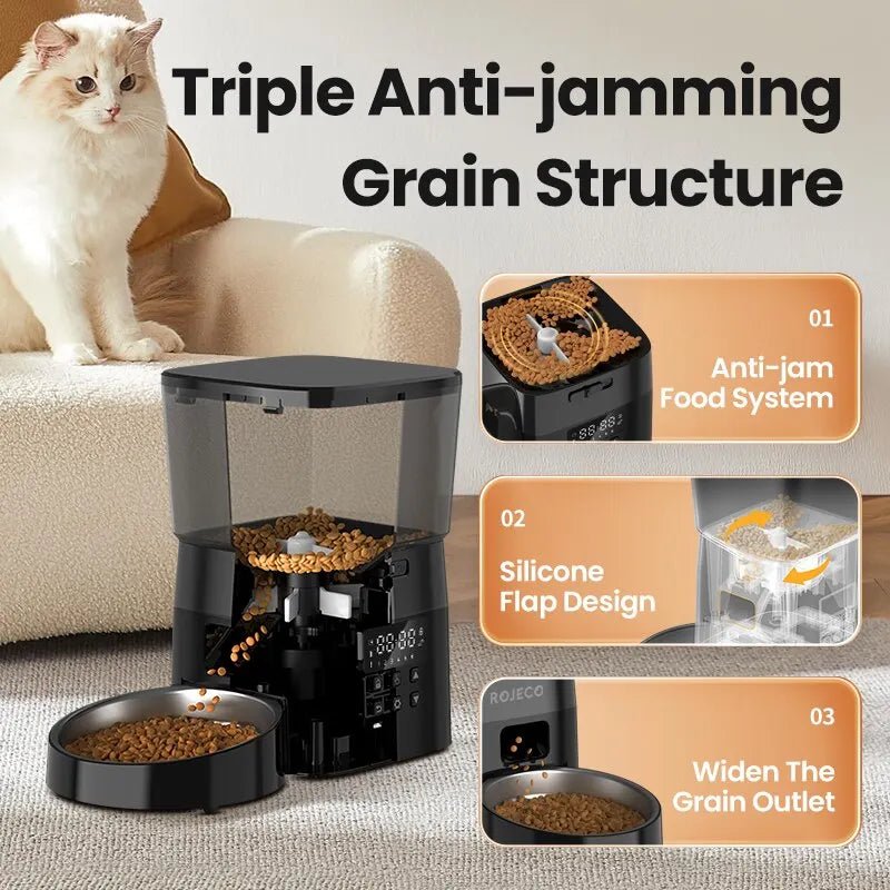 Automatic Pet Feeder Button Version Auto Cat Food Dispenser Accessories Smart Control Pet Feeder For Cats Dog Dry Food - Valitic Pets