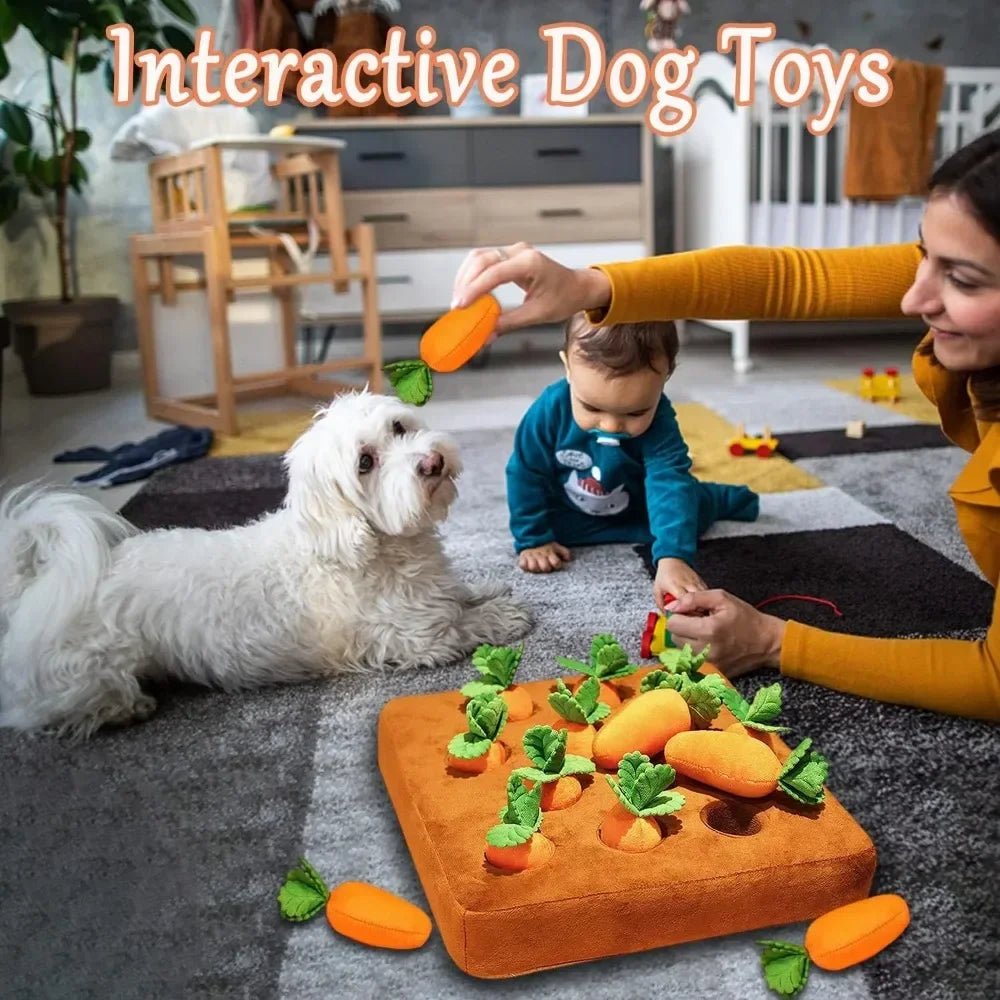 Carrot Snuffle Mat for Dogs Cats Puzzle Toy with 12 Carrots for Small Medium Large Interactive Pet Stress Relief Dogs Chew Toys - Valitic Auto Store