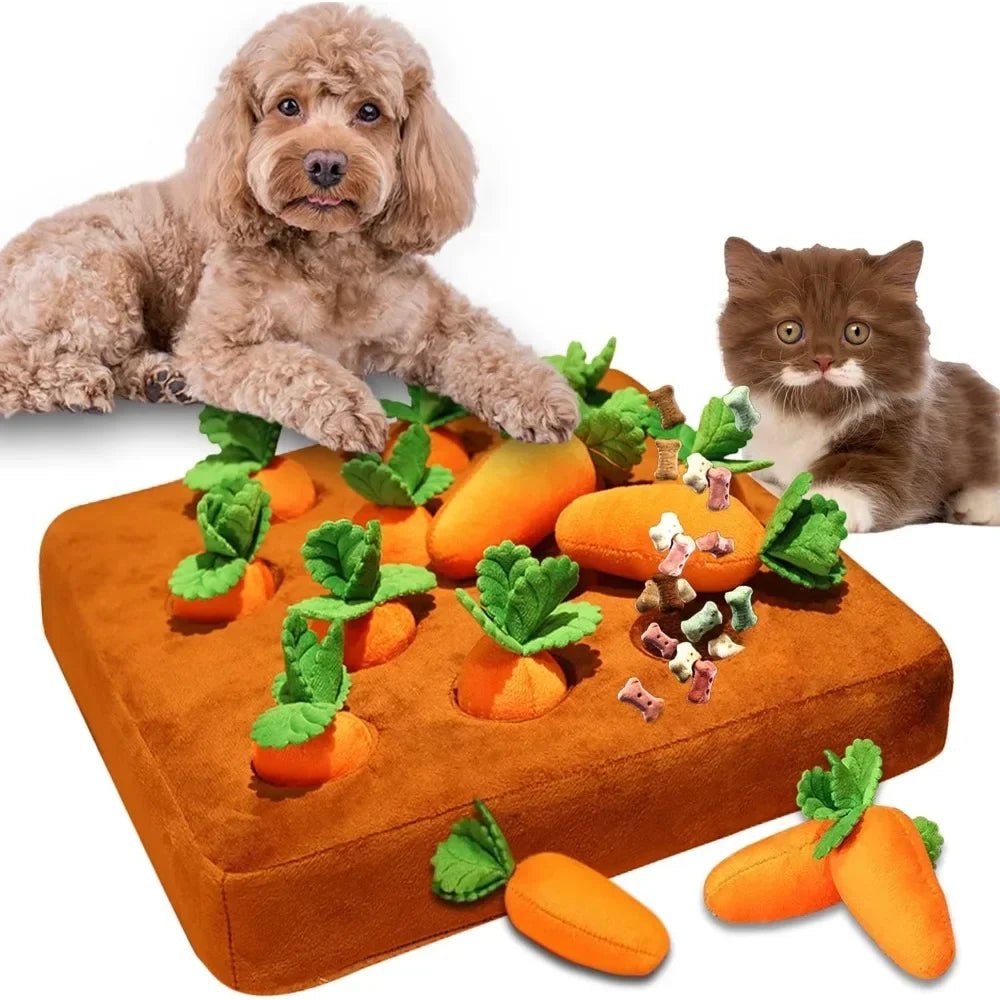 Carrot Snuffle Mat for Dogs Cats Puzzle Toy with 12 Carrots for Small Medium Large Interactive Pet Stress Relief Dogs Chew Toys - Valitic Auto Store