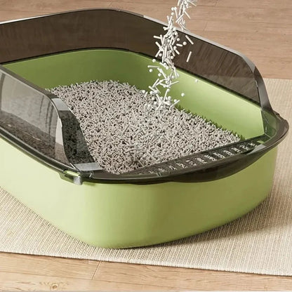 Cat Litter Box Semi-enclosed Sandbox for Cats Rabbit Small Animals Cat Tray Kittens Litter Bedpans Pet Supplies - Valitic Pets