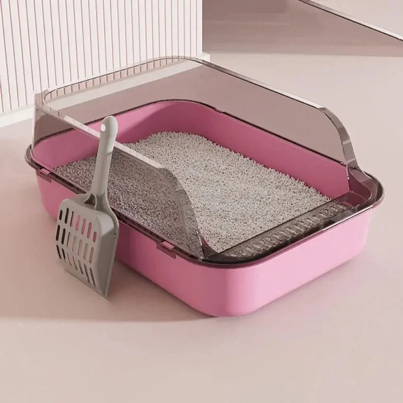 Cat Litter Box Semi-enclosed Sandbox for Cats Rabbit Small Animals Cat Tray Kittens Litter Bedpans Pet Supplies - Valitic Pets