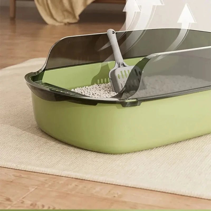 Cat Litter Box Semi-enclosed Sandbox for Cats Rabbit Small Animals Cat Tray Kittens Litter Bedpans Pet Supplies - Valitic Pets