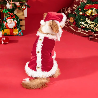 Christmas Pet Dog and Cat Clothes Santa Claus Into A Long Hair Funny Party Costume Hat Suit - Valitic Pets