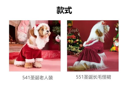 Christmas Pet Dog and Cat Clothes Santa Claus Into A Long Hair Funny Party Costume Hat Suit - Valitic Pets