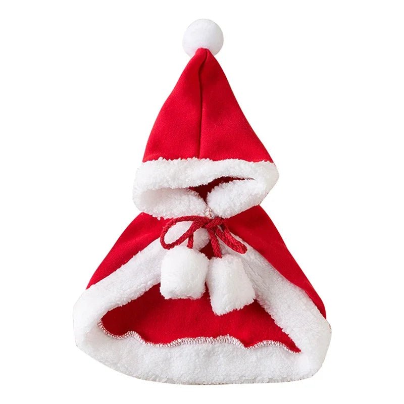 Funny Cat Christmas Costume Santa Cosplay Pet Christmas Cape Dress Up Clothes Warm Red Scarf Cloak With Hat Pet Accessories - Valitic Pets