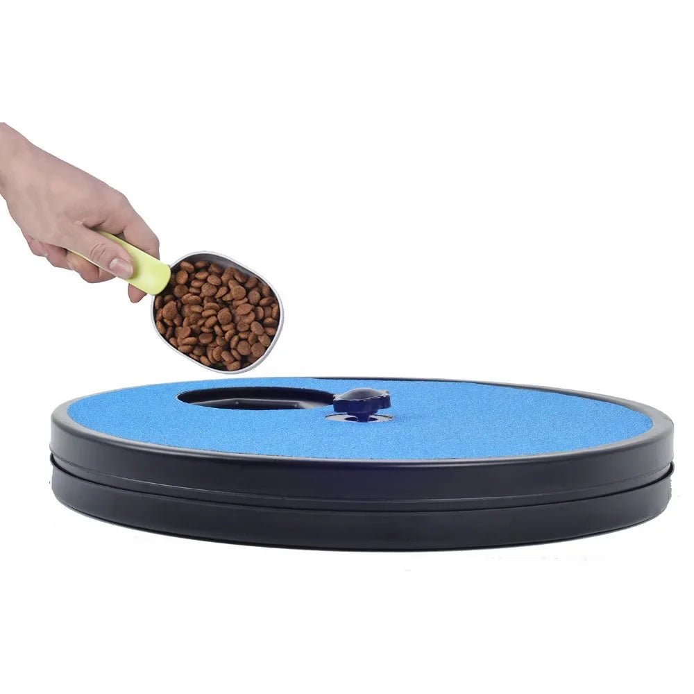 Non - Slip Pet Dog Scratch Board Rotating Round Dog Nail Scratch Pad with 6 Snack Compartments Blue - Valitic Pets