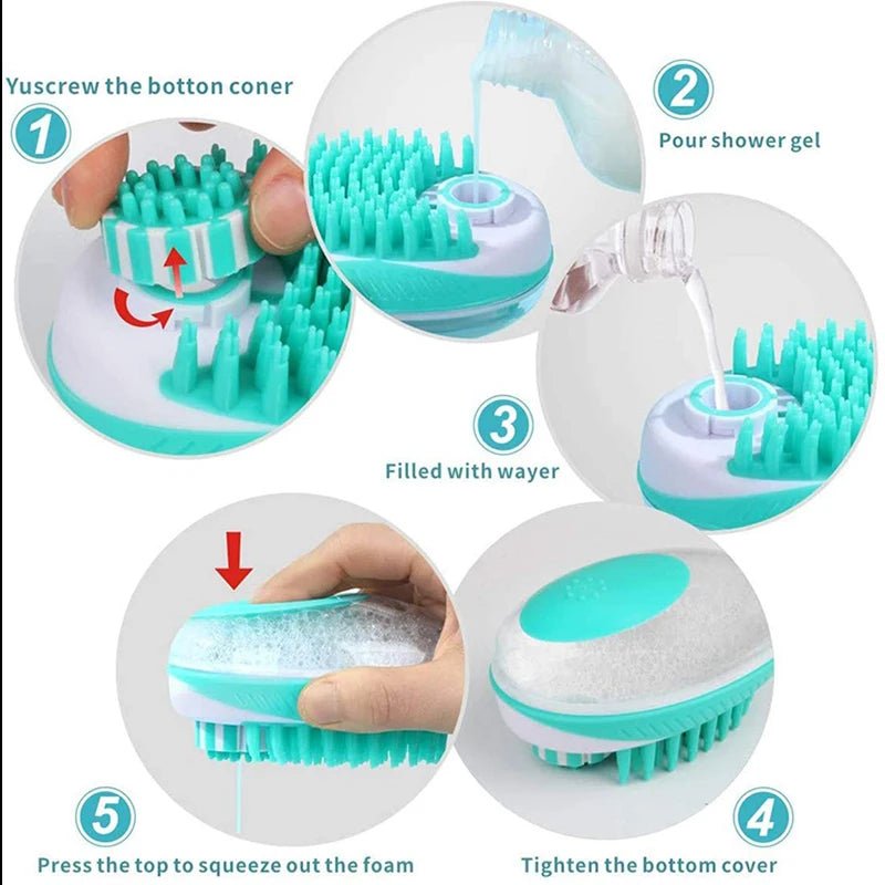 Pet Bath Brush 2-in-1 Pet - Valitic Pets