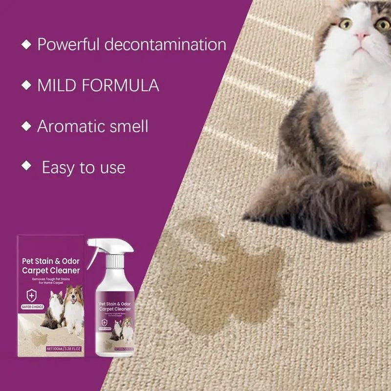 Pet Stain Odor Remover 120ml Stain Remover Spray Powerful Pet Stain Destroyer Safe Stain Remover Spray Effective For Carpet - Valitic Pets