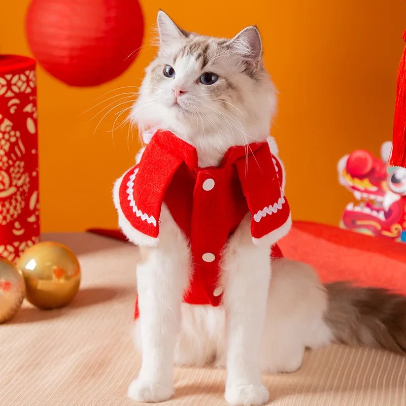 Red 1pc Clothes Pet Cat Dog Palace Style Pet Dress Pet Festival Costume Cat Birthday Christmas Dress - Valitic Pets