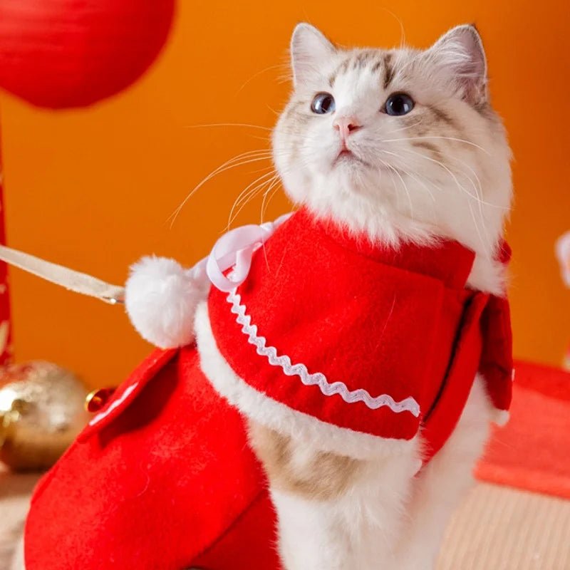 Red 1pc Clothes Pet Cat Dog Palace Style Pet Dress Pet Festival Costume Cat Birthday Christmas Dress - Valitic Pets