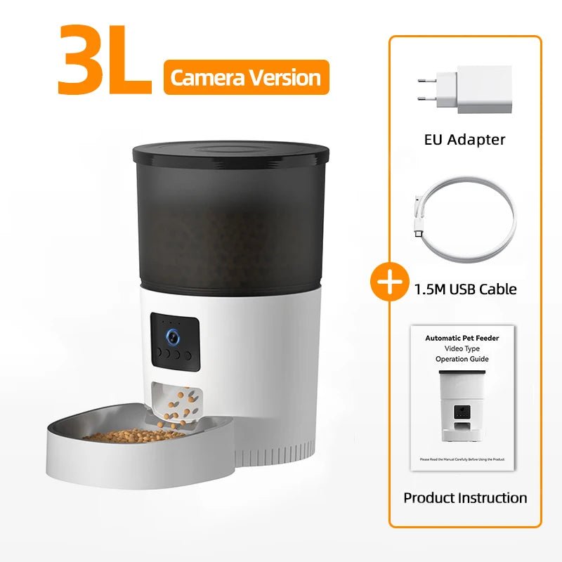 ROJECO Automatic Cat Feeder With Camera Video Cat Food Dispenser Pet Smart Voice Recorder Remote Control Auto Feeder For Cat Dog - Valitic Auto Store