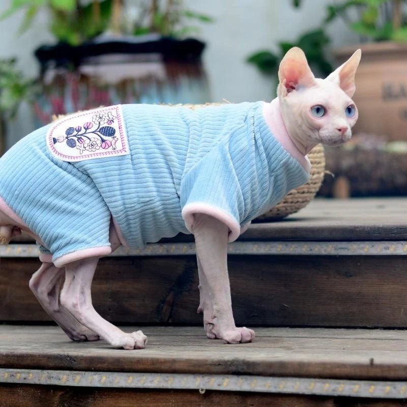 Sphynx Cat Sweater Hairless Cat Dogs Clothes Soft Fleece Coat Turtleneck Pocket Jumpsuit for Devon Rex Winter apparels for Cats - Valitic Pets