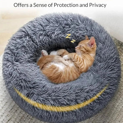 Get 8 90cm Super Soft Plush Round Winter Warm Dog & Cat Bed (40 - 90cm) at Valitic Pets