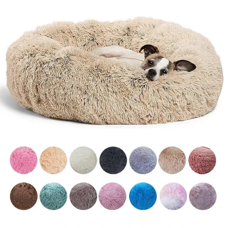 Get 8 90cm Super Soft Plush Round Winter Warm Dog & Cat Bed (40 - 90cm) at Valitic Pets