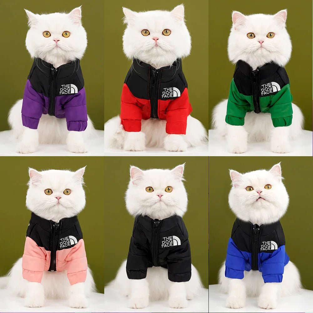 Winter Warm Cat Jacket for Medium Small Cats Cotton French Bulldog Dogs Winter Clothes Windproof Coat Puppy Pet Outfits - Valitic Pets