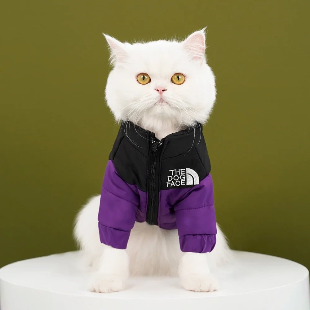 Winter Warm Cat Jacket for Medium Small Cats Cotton French Bulldog Dogs Winter Clothes Windproof Coat Puppy Pet Outfits - Valitic Pets