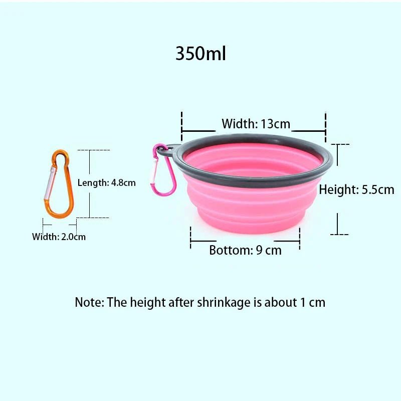 350/1000ml Large Collapsible Dog Pet Folding Silicone Bowl Outdoor Travel Portable Puppy Food Container Feeder Dish Bowl - Valitic Auto Store