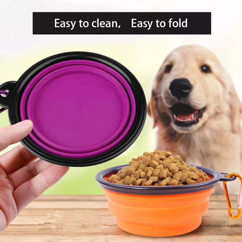 350/1000ml Large Collapsible Dog Pet Folding Silicone Bowl Outdoor Travel Portable Puppy Food Container Feeder Dish Bowl - Valitic Auto Store