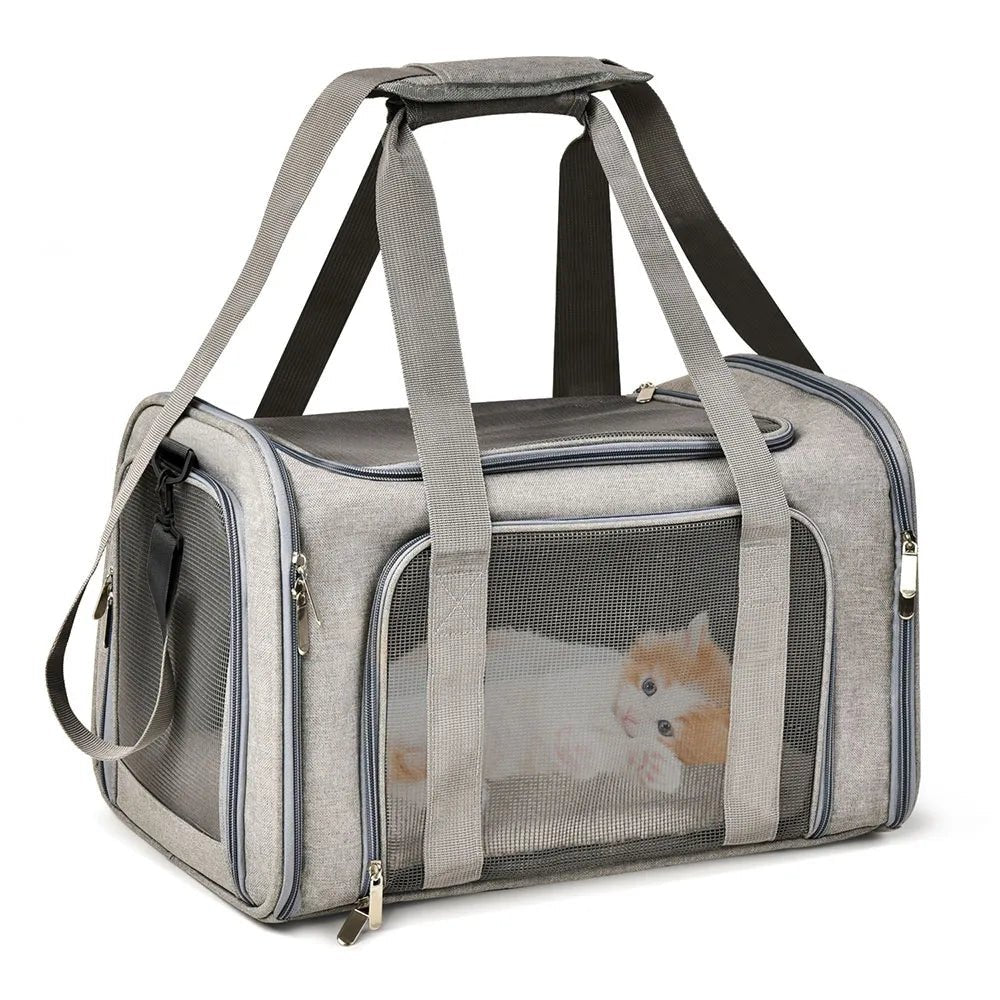 Dog Carrier Bag Soft Side Backpack Cat Pet Carriers Dog Travel Bags Airline Approved Transport For Small Dogs Cats Outgoing - Valitic Auto Store